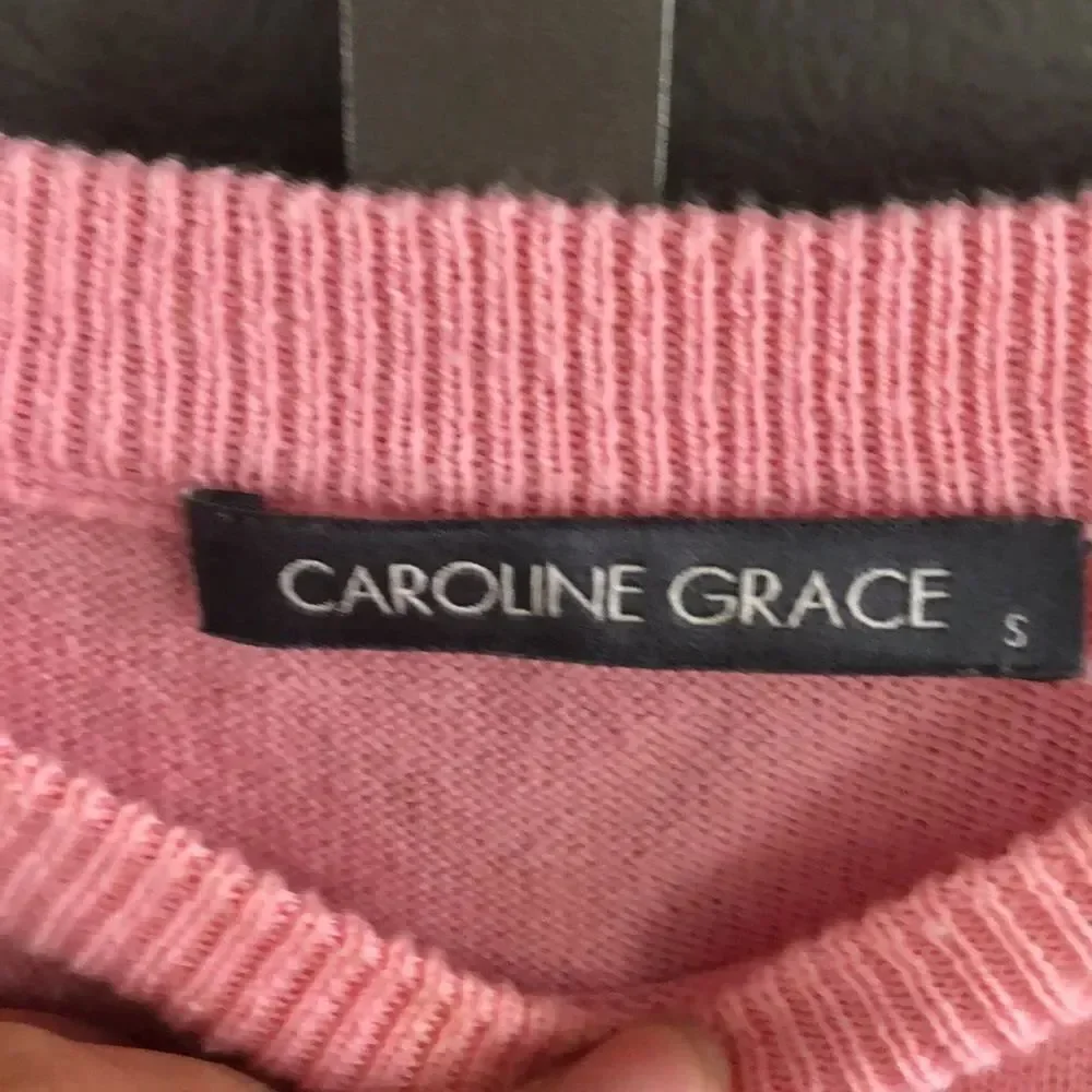 Caroline Grace “Rose all day NPT” wine lovers pink sweater cotton cashmere S